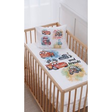 Lilabio %100 Pamuk Park Yatak Beşik Nevresim Takımı (70X120) Arabalar