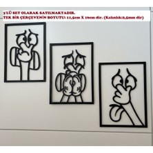 Lubıko Studıo 3’lü Komik Figürlü Dekoratif Duvar Tablo Seti - Banyo & Çocuk Odası - Kiracı Dostu Montaj (11X16CM)