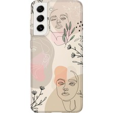 Lelia Samsung Galaxy S21 Plus Uyumlu Baskılı Şeffaf Telefon Kılıfı | Koleksiyon: Oneline Essence