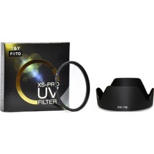 Tianya Canon 18-135mm Lens için 67mm Slim Mc Uv Filtre + Ew-73b Bayonet Parasoley
