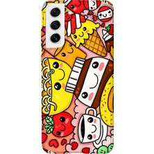 Lelia Samsung Galaxy S21 Fe Uyumlu Baskılı Şeffaf Telefon Kılıfı | Koleksiyon: Snacktoon Delight