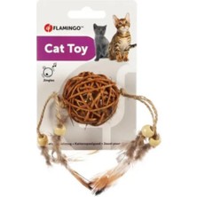 Flamingo Hasır Tüylü Zilli Top Kedi Oyuncağı