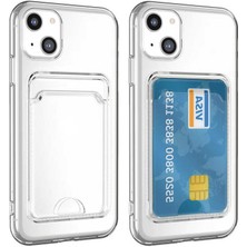 iPhone 14 Plus Kılıf Kartlıklı Şeffaf Nxar Setra Clear Silikon Kapak-Renksiz