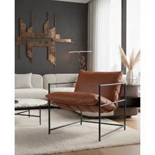 Sller Klas Model Metal Iskeletli Portatif Berjer , Taba Suni Deri Döşemeli Portatif Berjer