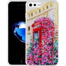 iPhone 8 Plus Uyumlu Simli Desenli Kamera Korumalı Parlak Nxar Popy Kapak-Kulübe