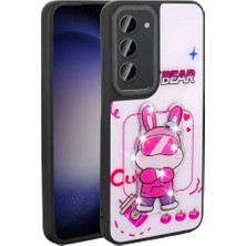 Galaxy S23 Kılıf Parlayan Kabartmalı Ikonik Figürlü Nxar Amas Silikon Kapak-Beyaz