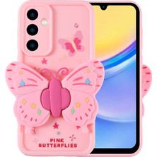 Galaxy A15 Kılıf Kamera Korumalı Figür Tasarımlı Nxar Kapya Kapak-Pembe Açık