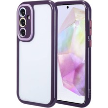 Galaxy A35 Kılıf Kamera Korumalı Renkli Kenar ve Çerçeve Tasarımlı Nxar Vitamin Kapak-Derin Mor