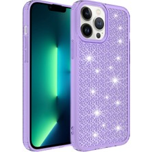 iPhone 13 Pro Uyumlu Airbagli Parlak Tasarımlı Nxar Snow Kapak-Mor