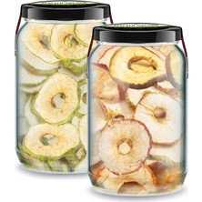 Zencefil Organik Ekşi Yeşil Elma + Tatlı Kırmızı Elma Kurusu Bi Kavanoz 660 Cc. Cam Kavanozlarda Dried Apple Slice