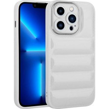 iPhone 12 Pro Max Uyumlu Kamera Korumalı Parlak Airbag'li Nxar Galya Kapak-Beyaz