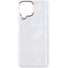 Galaxy M22 Kılıf Nxar Sidney Desenli Sert Kapak-Butterfly No2