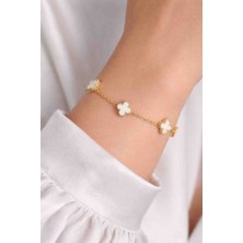 Reborn Design 316L Çelik Gold Renk Baby Boy Yonca Model Bileklik