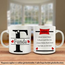 Asilmeydan Funda İsmi ve Anlamı İsme Özel Tasarım Kupa Bardak - Arkadaş ve Sevdiklerinize Hediyelik