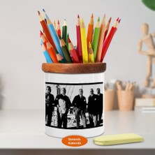 Asilmeydan Gemide Kemal Atatürk Arkadaşları Ahşap Seramik Kalemlik -1201)