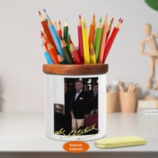 Asilmeydan Papyonlu Mustafa Kemal Atatürk Ahşap Seramik Kalemlik - 81ATA