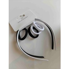 Makmery Ikili Çocuk Taç Siyah Beyaz, Syah Beyaz Lastik Toka