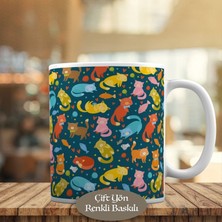 Asilmeydan Sevimli Kalpli Kediler Tekir Meow Kupa Bardak Hediyelik-297