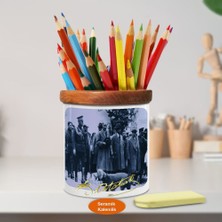 Asilmeydan Mustafa Kemal Atatürk Azarizde Ahşap Seramik Kalemlik-679