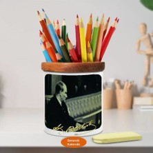 Asilmeydan Sert Bakışlı Mustafa Kemal Atatürk Ahşap Seramik Kalemlik-808