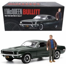 Greenlight 1:64 Steve Mcqueen “BULLITT” Ford Mustang Model Araba + Figür (Kutulu