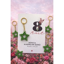 Umut Hediyecilik 8 Mart Dünya Kadınlar Günü Hediyeliği Kırmızı Inci Anahtarlık 10 Adet