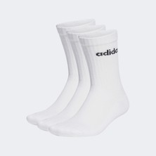 adidas Linear Crew Yastıklamalı 3lü Unisex Beyaz Çorap.-