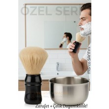 Tgzm Klasik Tıraş Seti – Ahşap Saplı Fırça &amp; 304 Paslanmaz Çelik Tıraş Tas - TG0012-2QFO6