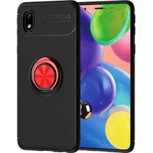 Galaxy A01 Core Kılıf Nxar Ravel Silikon Kapak-Siyah-Kırmızı