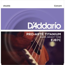 D'addario EJ87C Concert Ukulele Tel Seti - Titanyum (Profesyonel) | Titanyum Malzeme ile Güçlü ve Parlak Ses Projeksiyonu, Konser Tipi Ukulele Uyumu