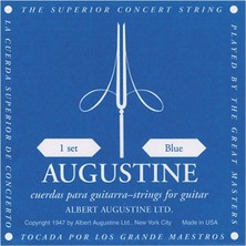 Augustine Augustıne 650437 Blue Set Klasik Gitar Teli | Yüksek Tansiyon ile Güçlü ve Parlak Ses Kristal Naylon Tizler Profesyonellerin Tercihi