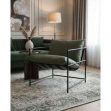 Sller Klas Model Metal Iskeletli Portatif Berjer , Haki Suni Deri Döşemeli Portatif Berjer