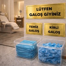 Outdoor One Lütfen Galoş Giyiniz Gold Uyarı Levhası – Temiz Kirli Galoş Set