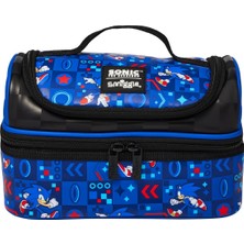 Smiggle Sonic The Hedgehog Çift Katlı Beslenme Çantası – Cobalt Mavi | Isı Yalıtımlı, 2 Bölmeli