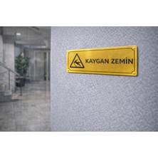 Outdoor One Kaygan Zemin Gold Metal Uyarı Levhası 5x20 cm – Site & Apartman