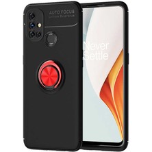 One Plus Nord N10 5g Kılıf Nxar Ravel Silikon Kapak-Siyah-Kırmızı
