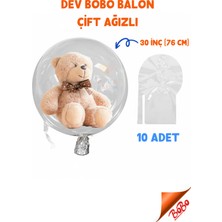Blur Bobo Balon Çift Ağızlı 30 Inç (76 Cm) Dev Şeffaf Esnek (10'lu Paket) - Pera Balon