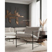 Sller Klas Model Metal Iskeletli Portatif Berjer , Gri Suni Deri Döşemeli Portatif Berjer