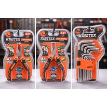 Kinetex Mini El Aletleri Seti – Mini Pense, Yan Keski ve Alyan Anahtar Takımı, Profesyonel Çelik