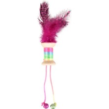 Flamingo Kırk Renkli Zilli Tüylü Makara Kedi Oyuncağı