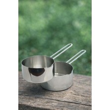 abnturk Paslanmaz Çelik 2 Li Kaçerola Sosluk Sütlük Seti 14 - 16 cm