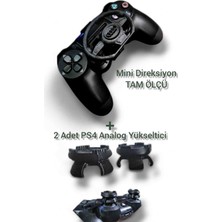 Ps4 Mini Direksiyon + 2 Adet Analog Yükseltici (Siyah)