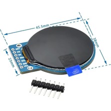 None 1.28 Inç Tft LCD Ekran Modülü Yuvarlak Rgb 240*240 GC9A01