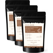 Zencefil Organik Inülin Bromelain Matcha Coffee 3 Paket Türk Kahvesi 100 Gr. x 3 Adet Karahindiba Form Kahvesi