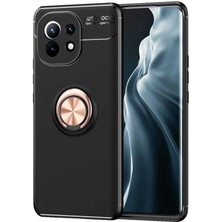 Xiaomi Mi 11 Kılıf Nxar Ravel Silikon Kapak-Siyah-Rose Gold