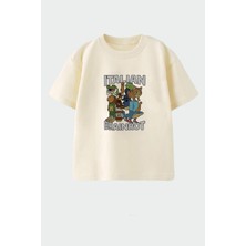 Monila Erkek Çocuk Pamuklu Bisiklet Yaka Baskılı T-Shirt