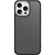 iPhone 14 Pro Max Kılıf M-Safe Şarj Özellikli Karbon Fiber Görünümlü Nxar Antina Kapak - Gri