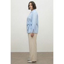 Myline Bağlama Detaylı Poplin Bluz