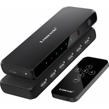 Lemorele G96, 5 Girişli 1 Çıkışlı HDMI 4K Görüntü Aktarıcı Uzaktan Kumandalı Otomatik Görüntü Seçici Switch