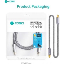 Coteci Dijital Optik Ses Kablosu 5 Metre - Fiber Optik Toslink Audio Kablo (Tv ve Soundbar Uyumlu)